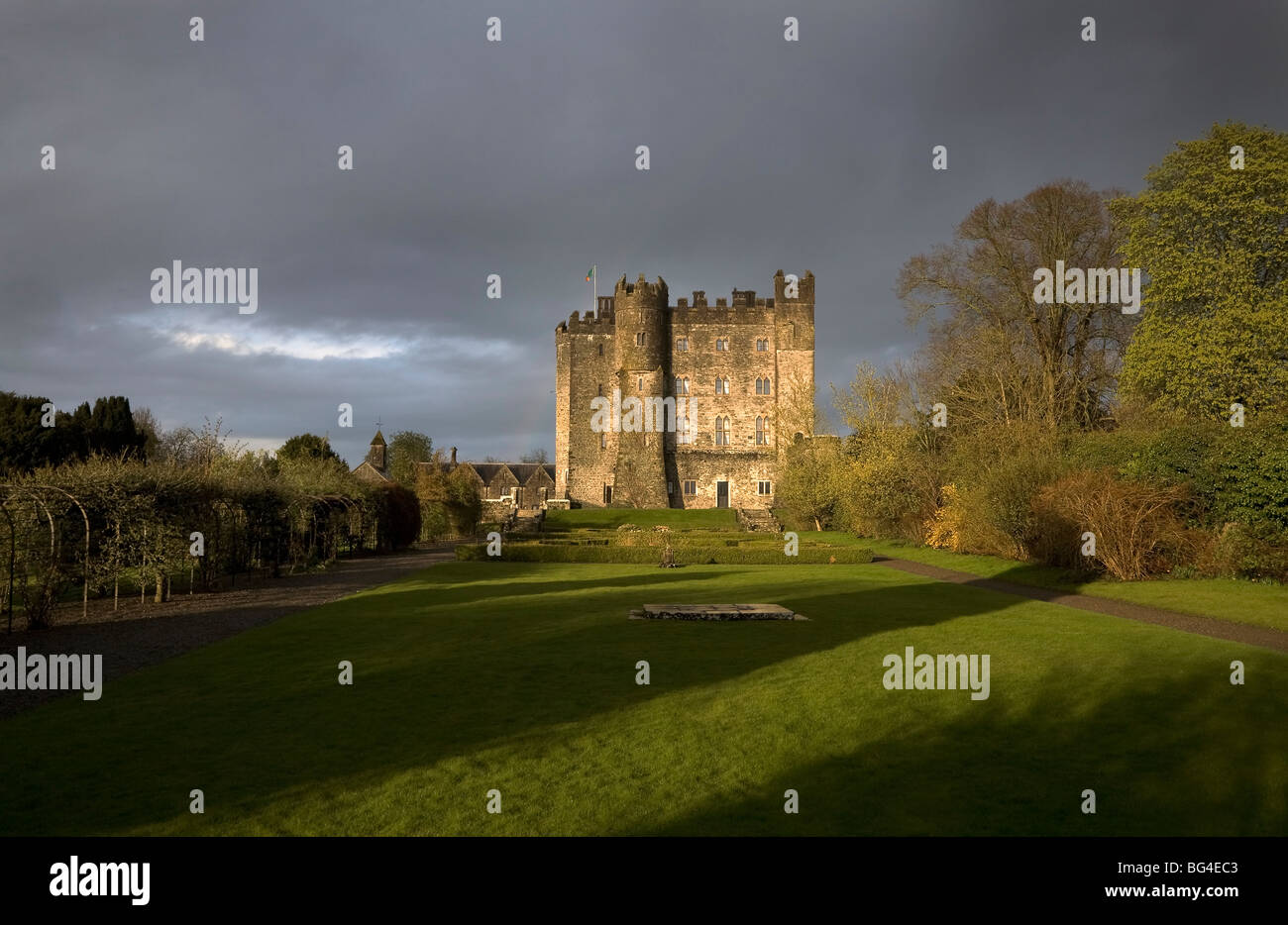 Kilkea Castle, Built by Hugh de Lacy in 1180, County Kildare, Ireland Stock Photo