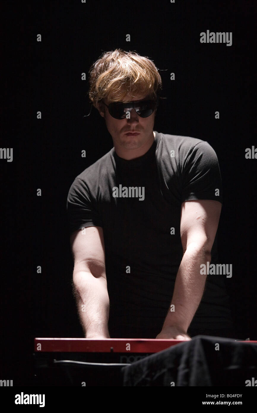 UDAPEST-JULY 24: Alec Empire performs on stage at SYMA Sport and Event Centre stage Stock Photo