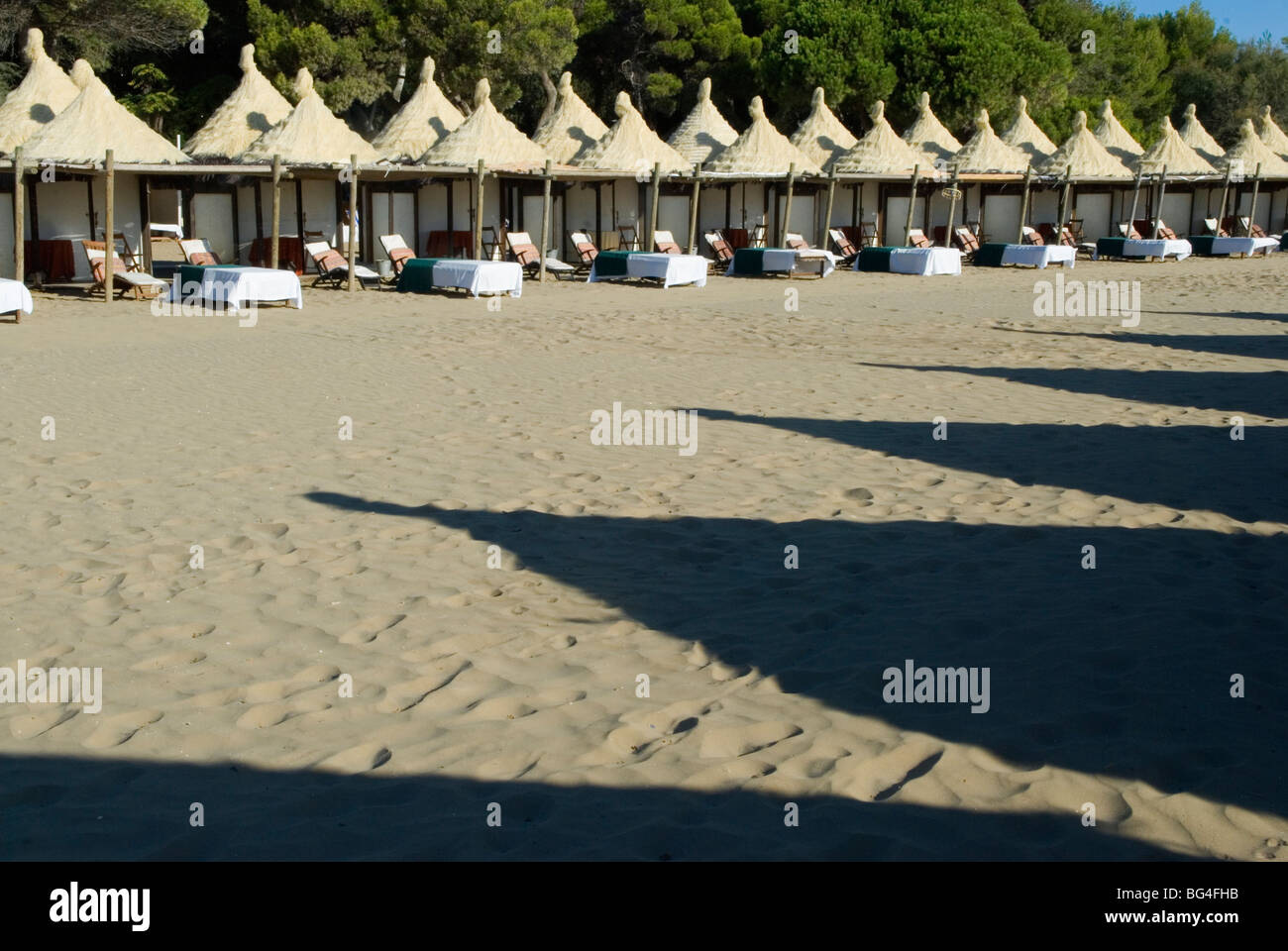 Beach Huts Venice Lido beach Italy 2009 2000s HOMER SYKES Stock Photo