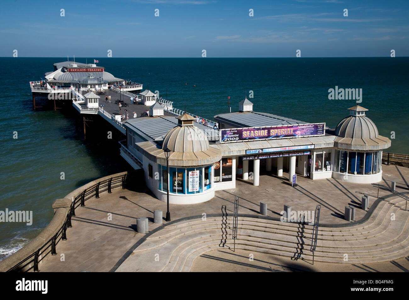 The 1901, late Victorian, Cromer pier with blue sky, Norfolk, UK. Stock Photo