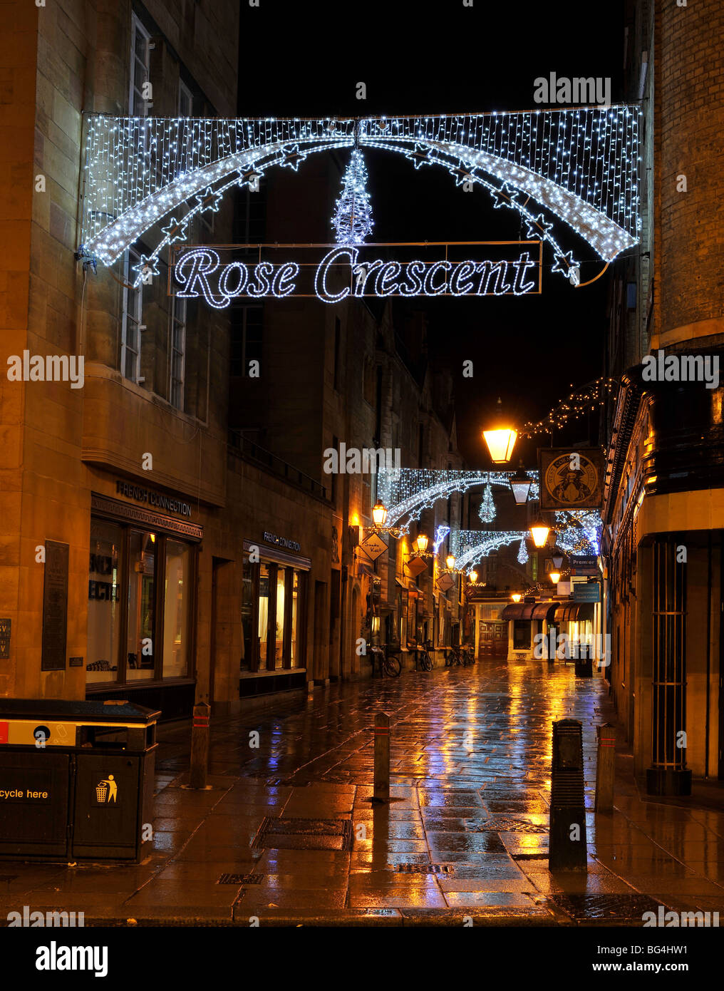 Rose Crescent, Cambridge, Cambridgeshire, England, Uk; showing