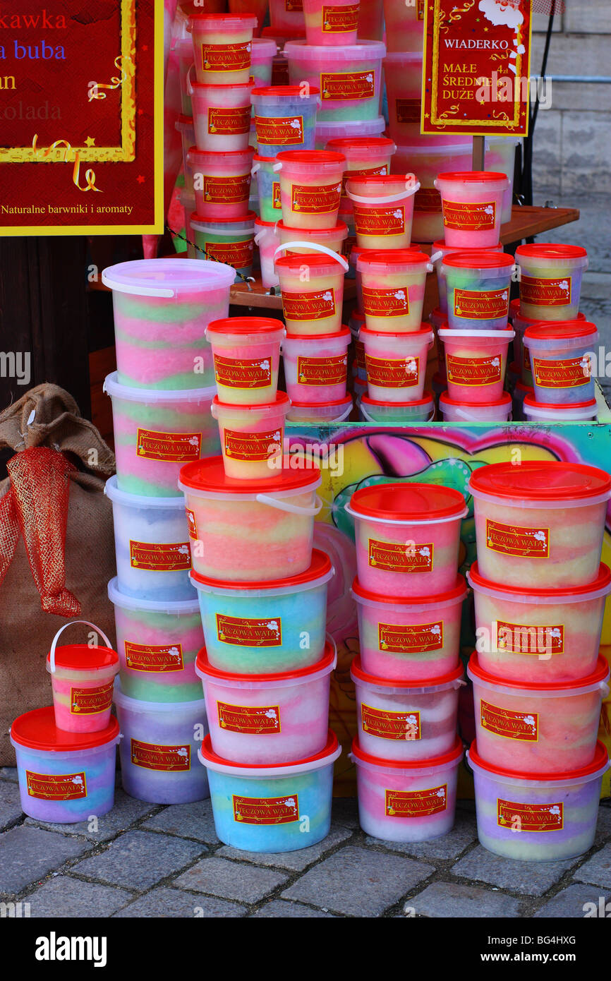 Colorful candy floss in buckets Wroclaw Christmas fair Lower Silesia Poland Stock Photo Alamy
