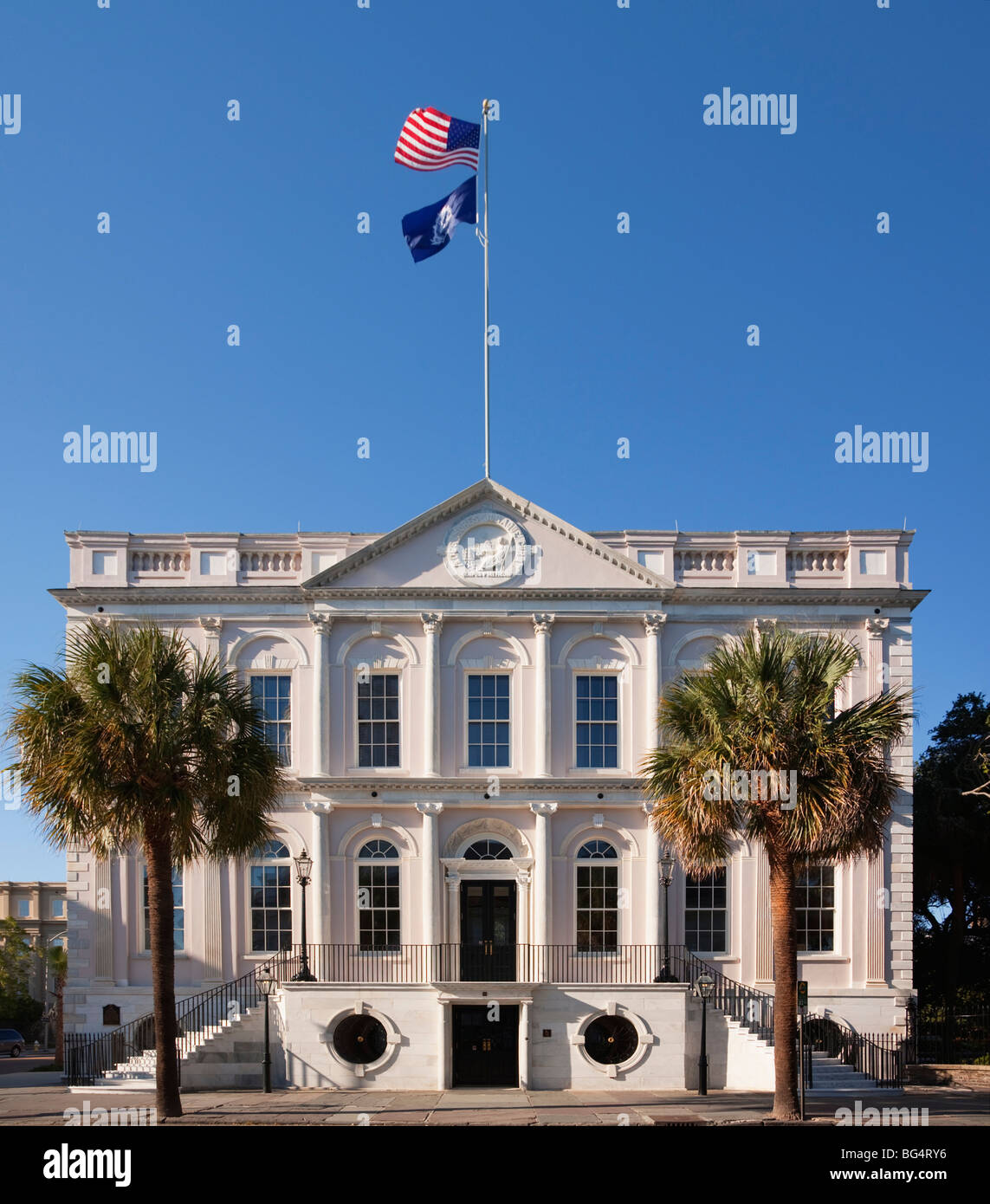 Charleston City Hall, located at the corner of Meeting and Broad