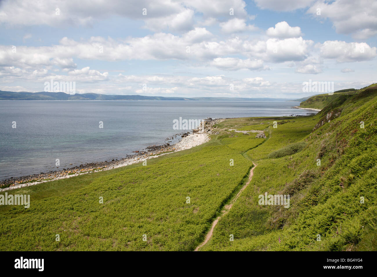 Coastal footpath Near Blackwaterfoot, The Isle of Arran, Scotland, June 2009 Stock Photo