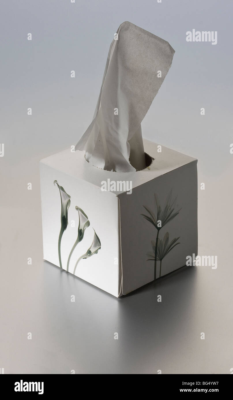 A box of tissues against a graduated background Stock Photo