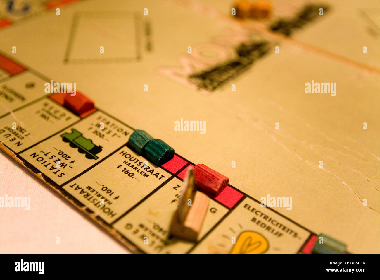Monopoly game exist already for many generations. This version dates from the second world war. Stock Photo