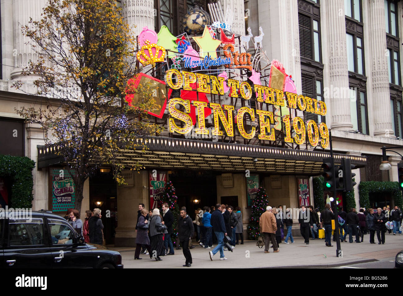 Christmas shopping, Selfridges department store, Oxford Street, London