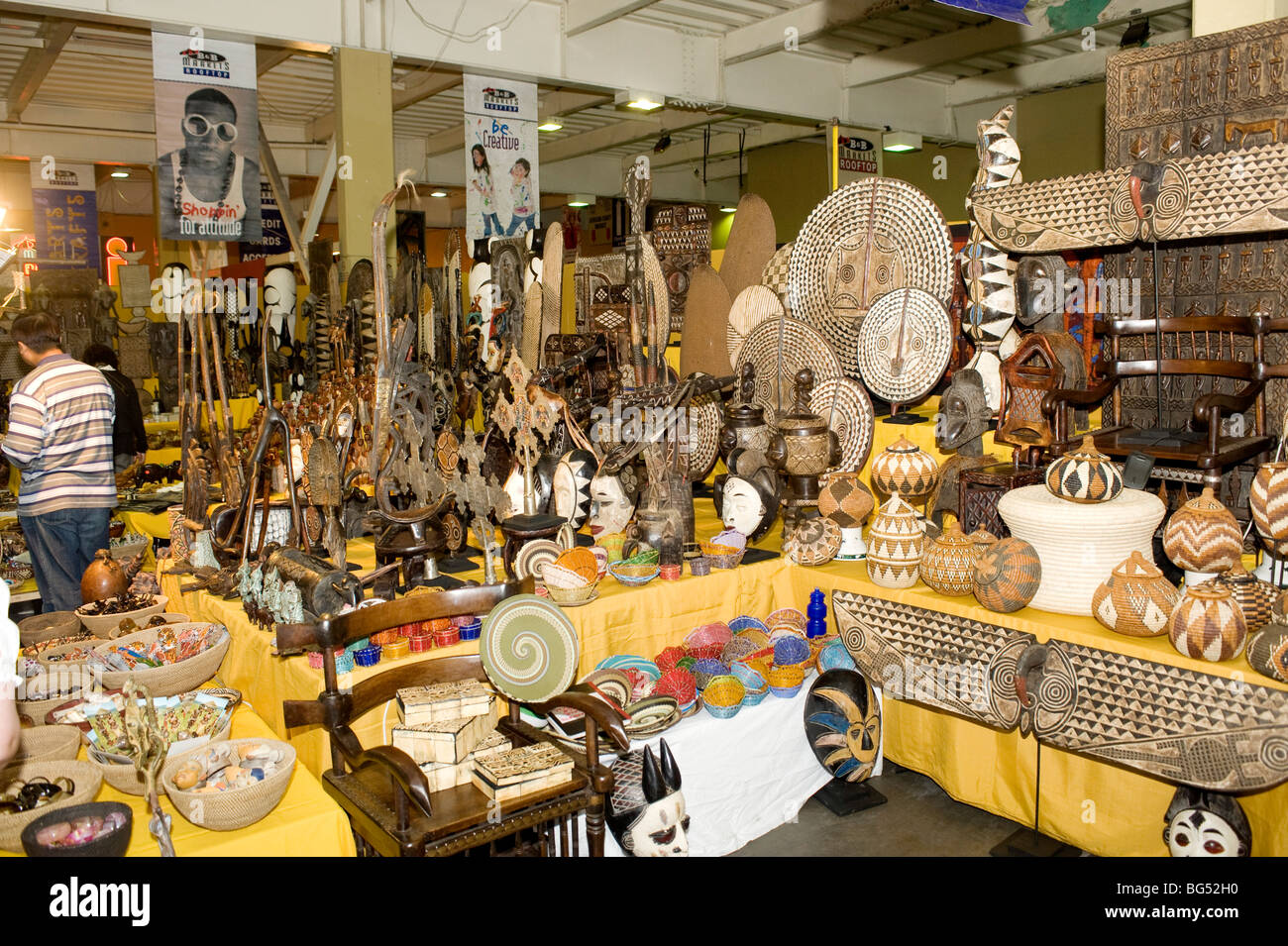 Rosebank Centre African Market. Johannesburg, South Africa. Stock Photo