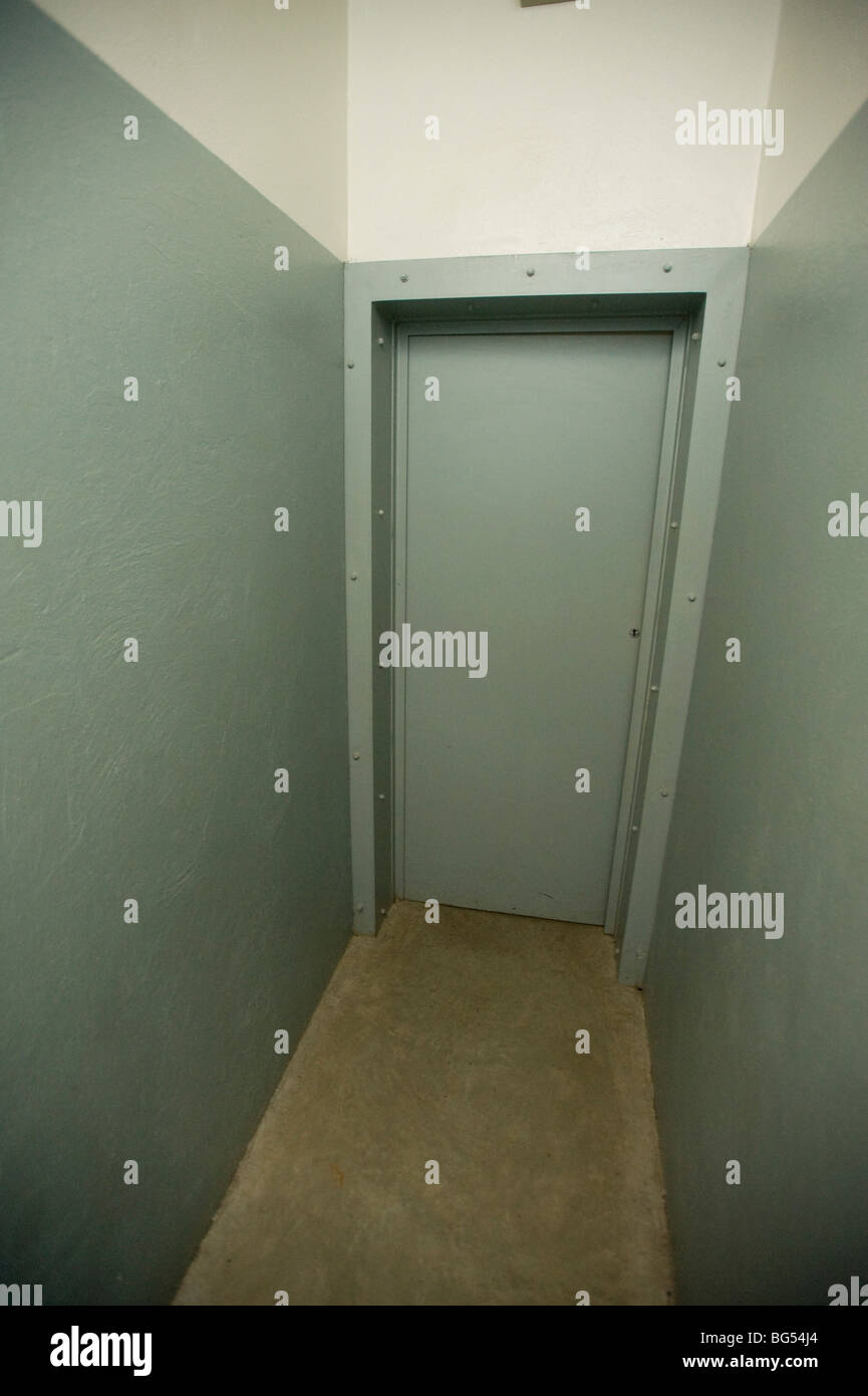 Solitary confinement cell at the Apartheid Museum. Johannesburg, South Africa. Stock Photo
