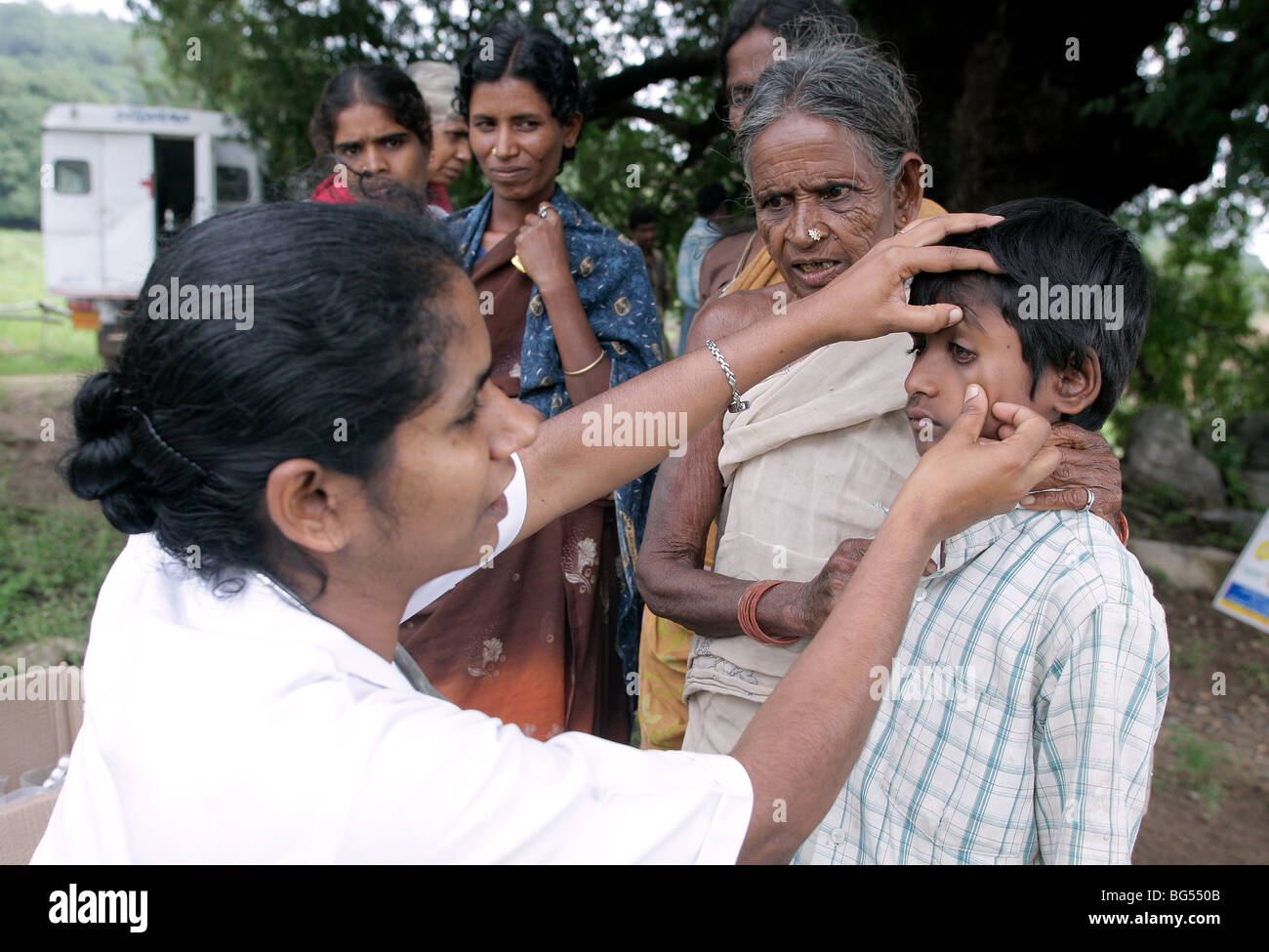 India: Health service of Roman Catholic sisters in a village in Tamil Nadu State Stock Photo