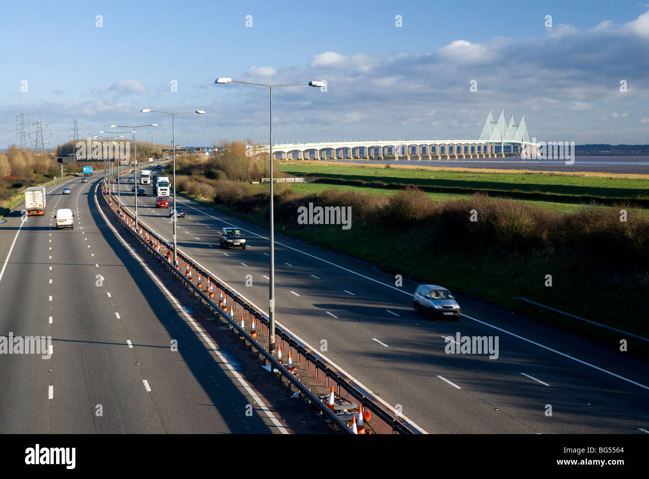M4 motorway and second severn crossing caldicot monmouthshire south wales Stock Photo
