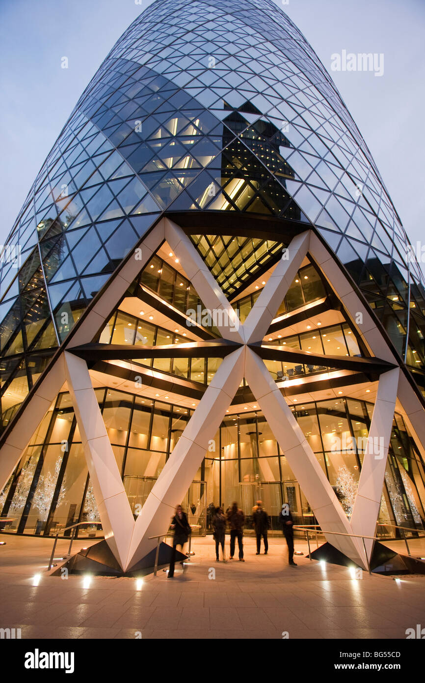 The Swiss Re Tower in the City of London, UK. Stock Photo