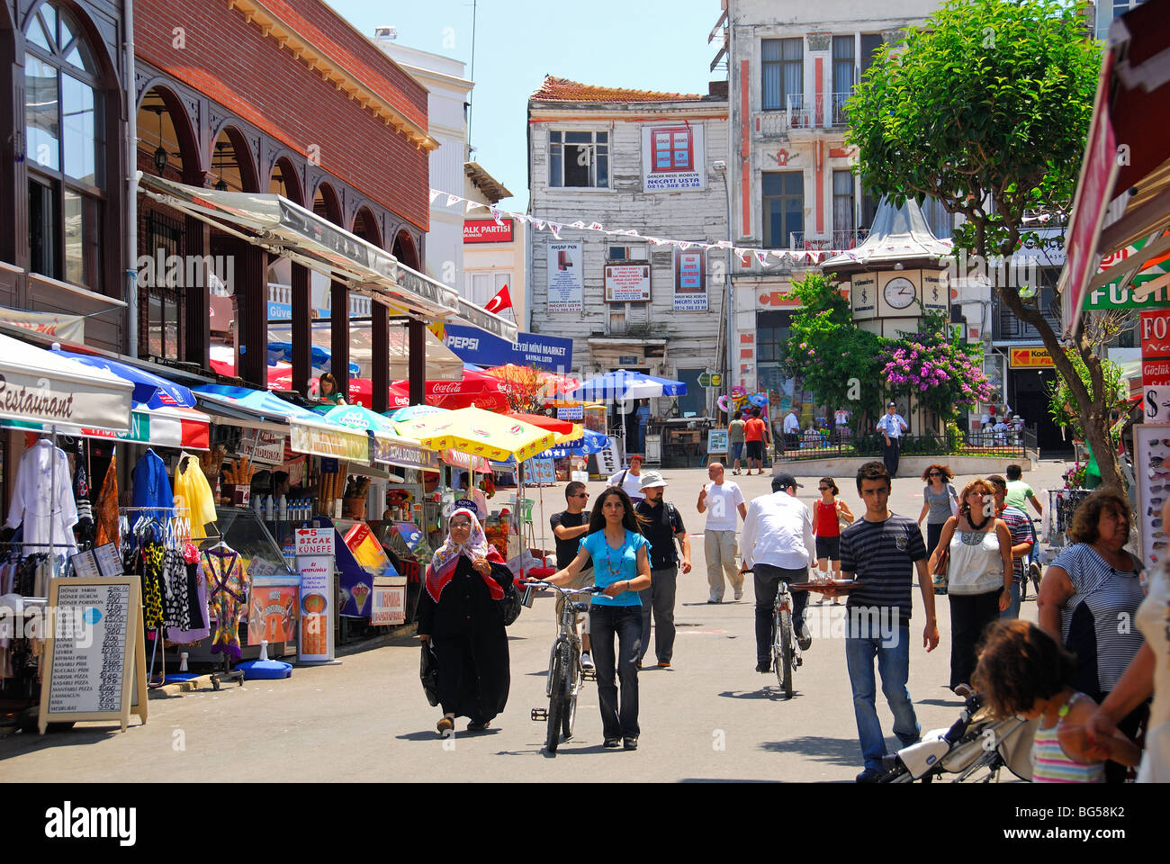 ISTANBUL, TURKEY. A colourful street scene on the Princes' Island