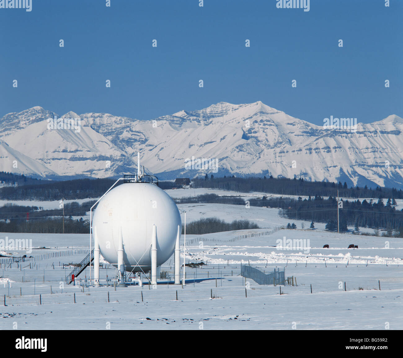 Storage Tank, Gas Plant, Alberta, Canada Stock Photo Alamy