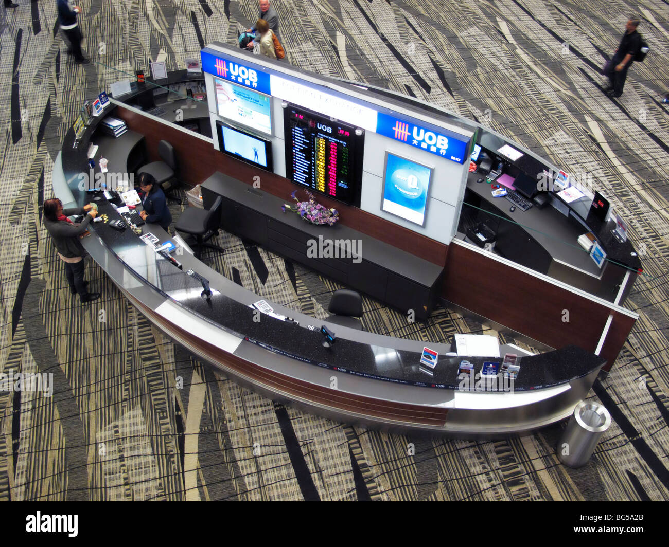 Foreign Currency Exchange Counter, Singapore Changi SG Stock Photo
