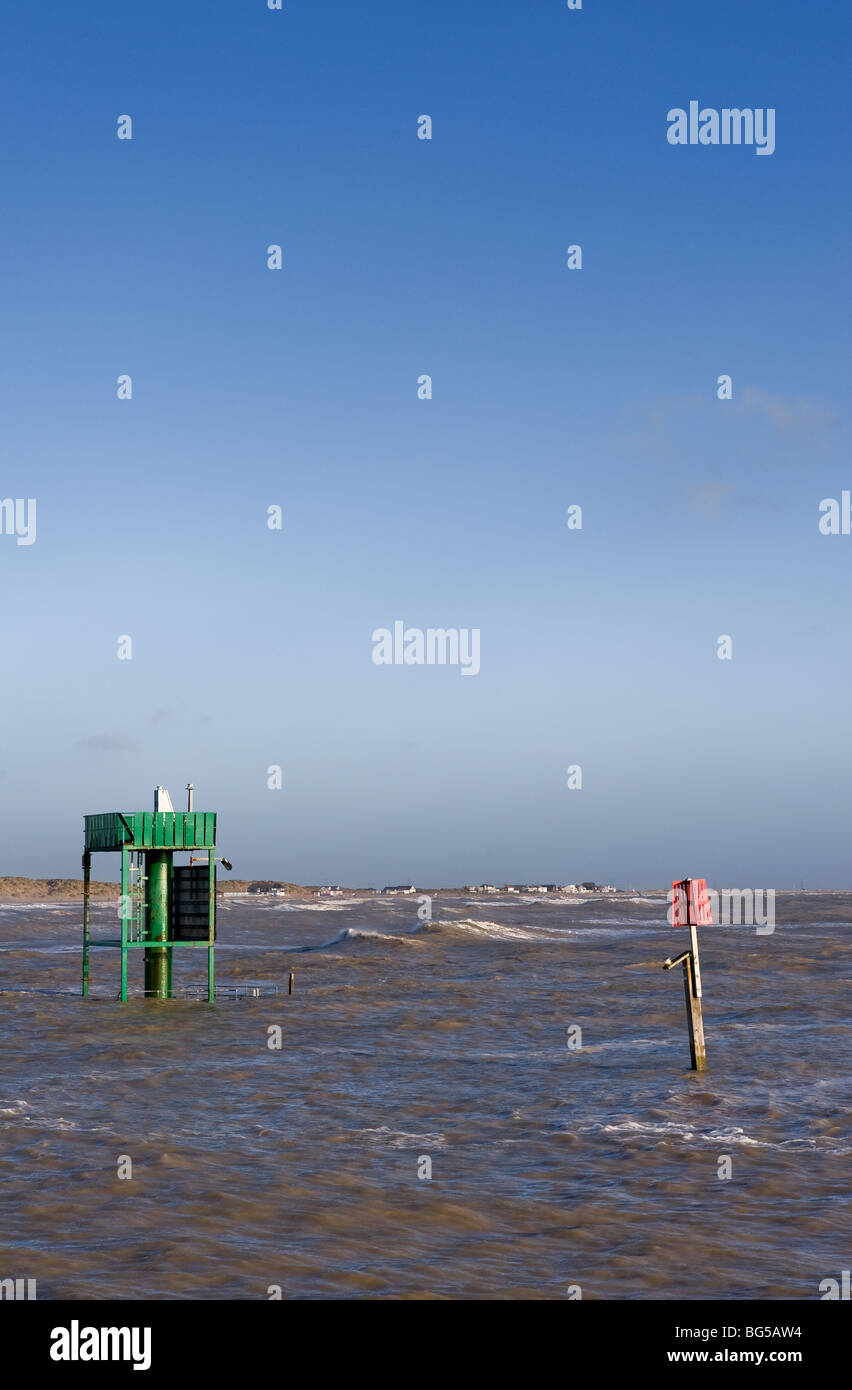 The entrance to Rye Harbour in East Sussex.  Photo by Gordon Scammell Stock Photo