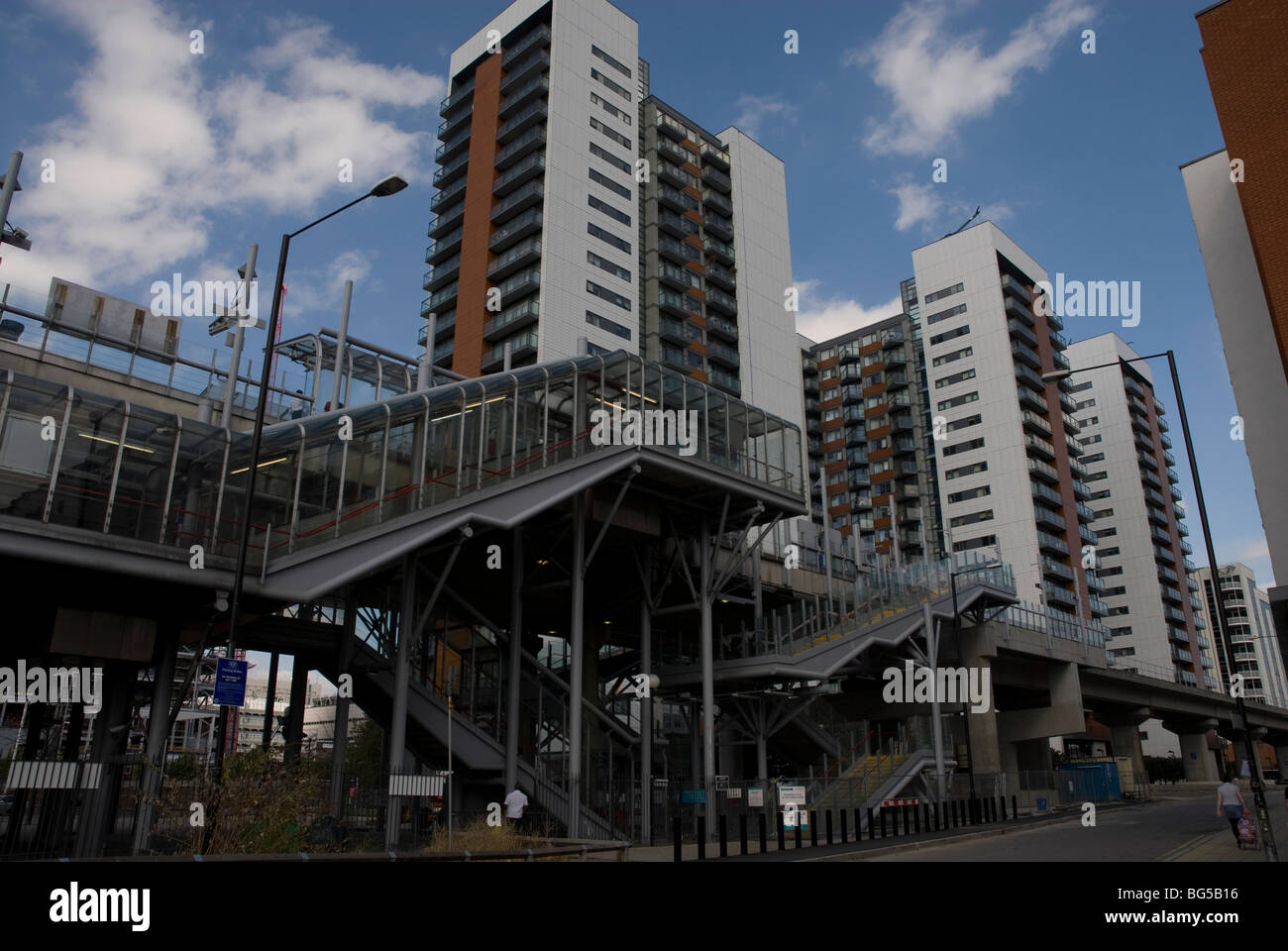 East India Dock Docklands Light Railway Station and new development of