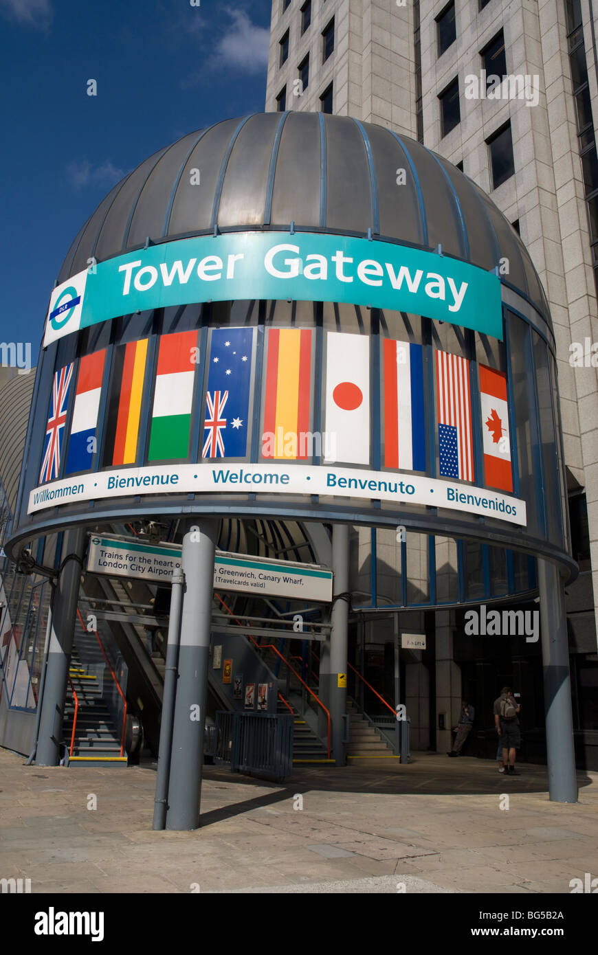 Tower Gateway Station on Docklands Light Railway, London UK Stock Photo