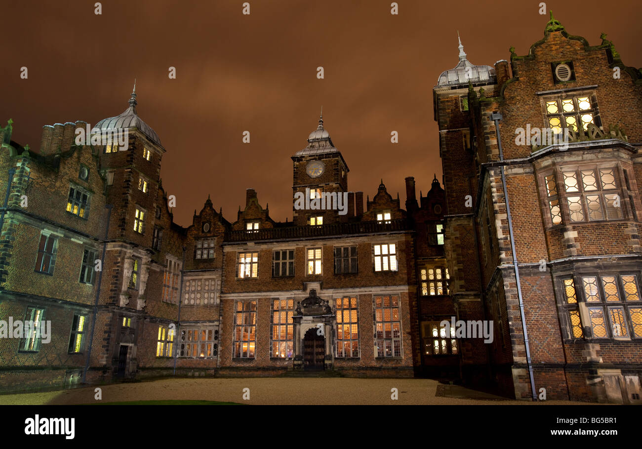 Aston Hall at night, Birmingham, England, UK Stock Photo