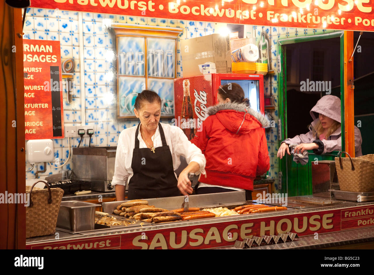 fast food stall serving hot food Stock Photo