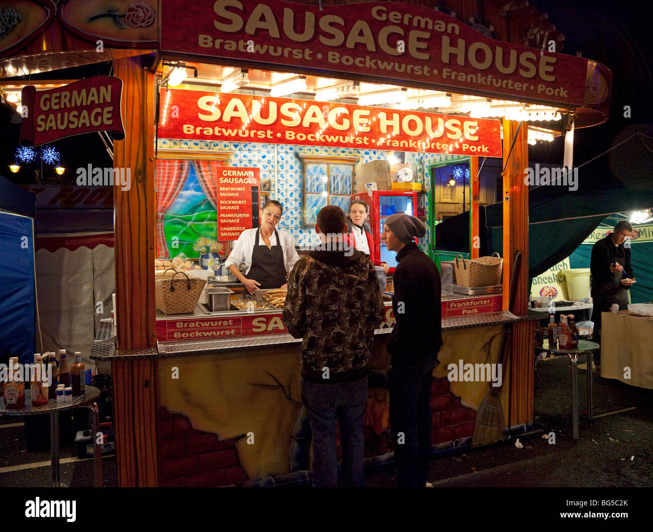 fast food stall serving hot food Stock Photo