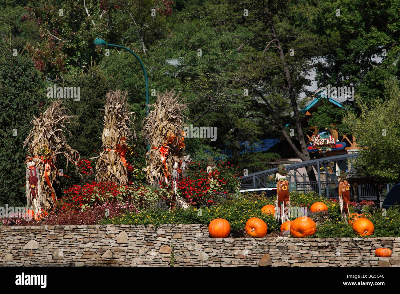 Halloween decorations in Gatlinburg Tennessee USA on street outside