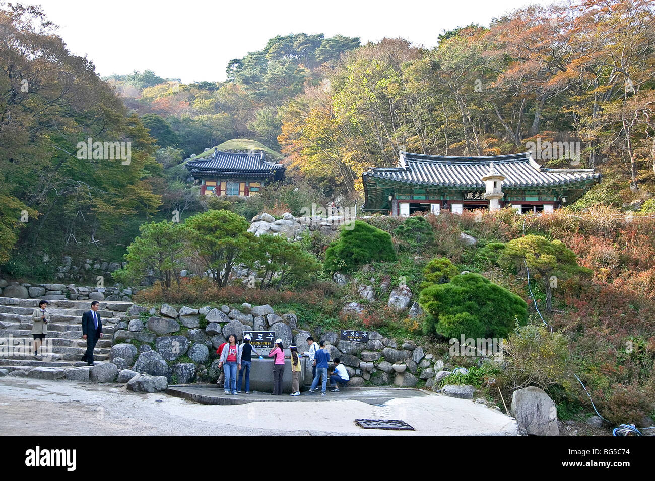 Lower area of Seokguram Grotto. Stock Photo