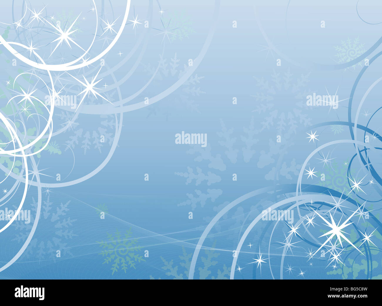 Blue background with a snowflake and stars Stock Photo - Alamy