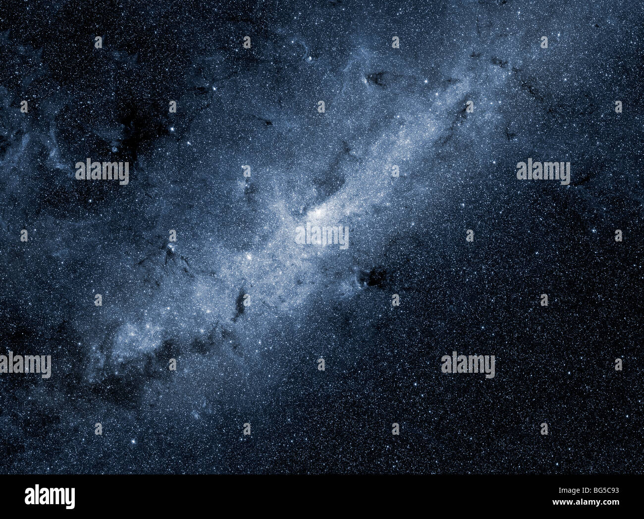 The milky way and center of our galaxy. Stock Photo