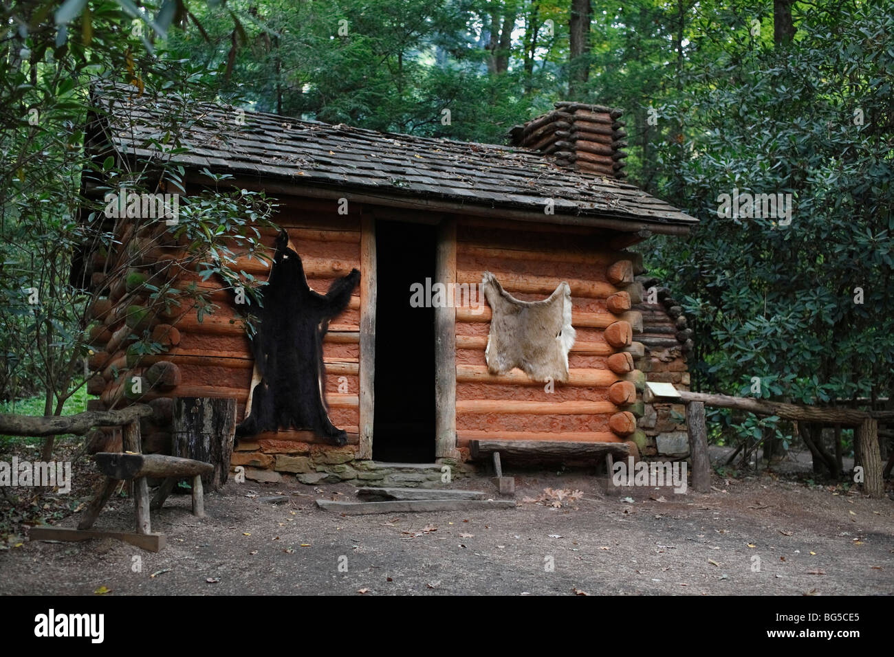 North Carolina Cherokee Oconaluftee Indian Village USA Stock Photo ...