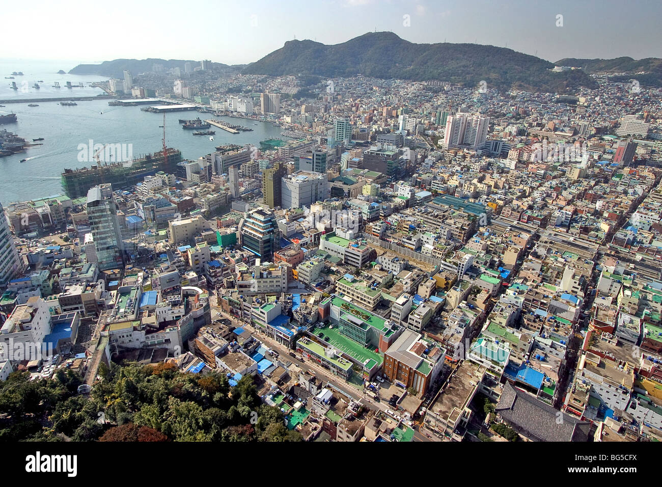 Aerial view of Busan, Korea. Stock Photo