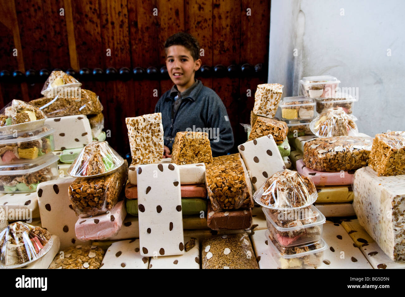 Moroccan sweets for sale in a local market in Fes Stock Photo - Alamy
