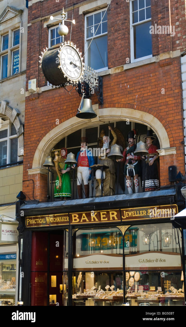 Jeweller's shop and automaton in Gloucester city centre Stock Photo Alamy