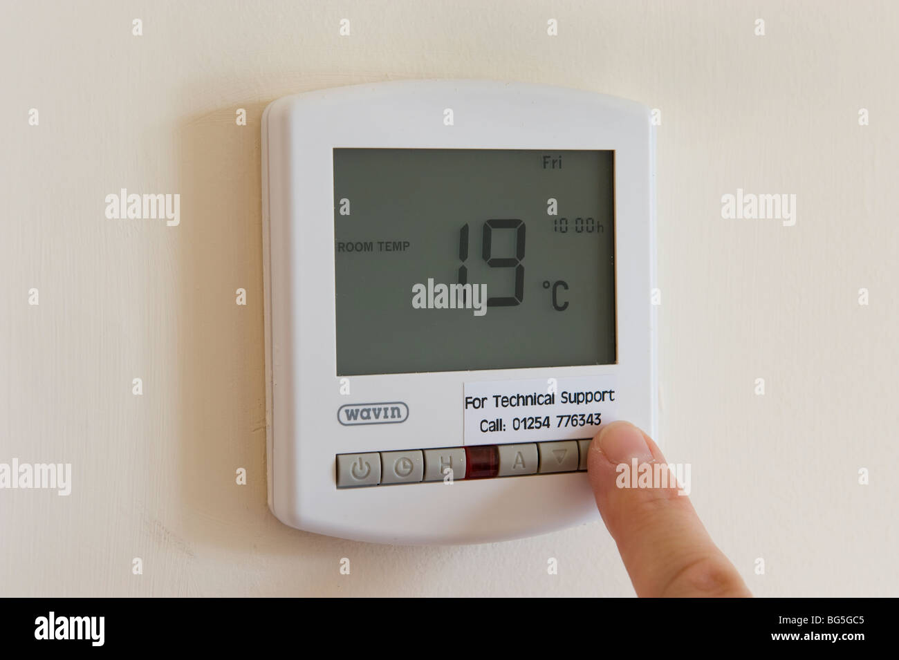 Digital central heating room thermostat Stock Photo - Alamy