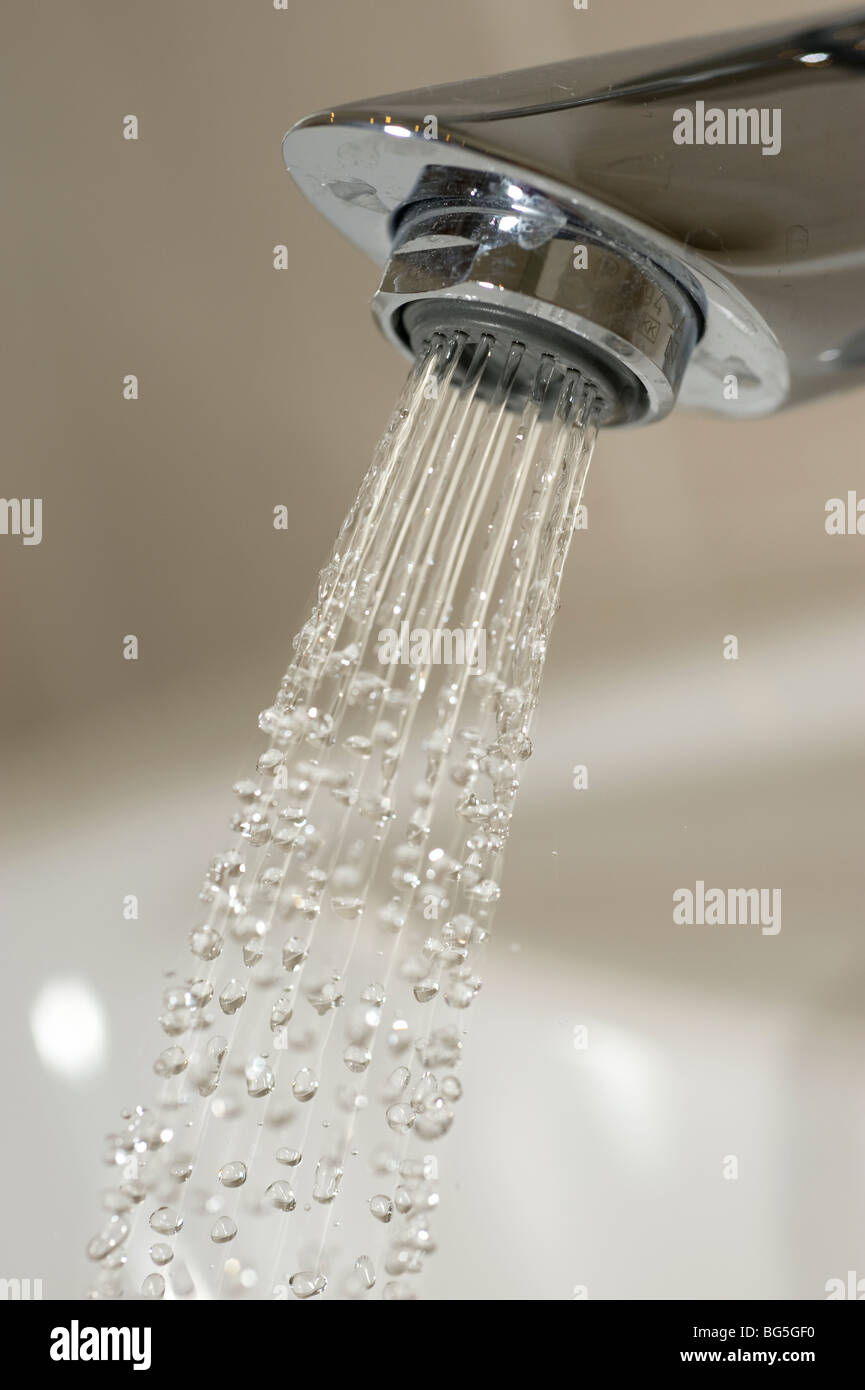 Water saving aerated tap Stock Photo Alamy