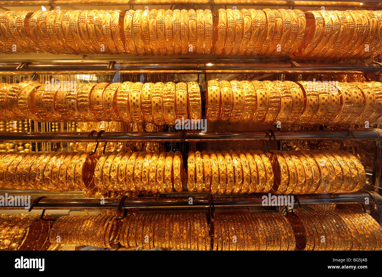 Gold jewerelly, Dubai, United Arab Emirates Stock Photo