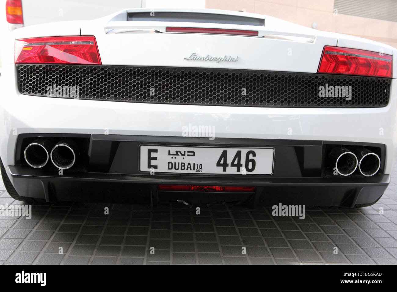 The back of a Lamborghini Stock Photo
