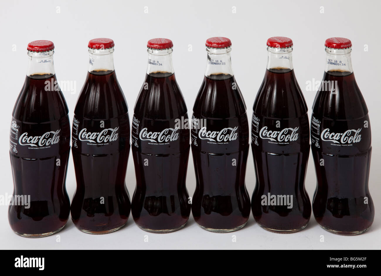 coca cola coke bottles bottle glass Stock Photo