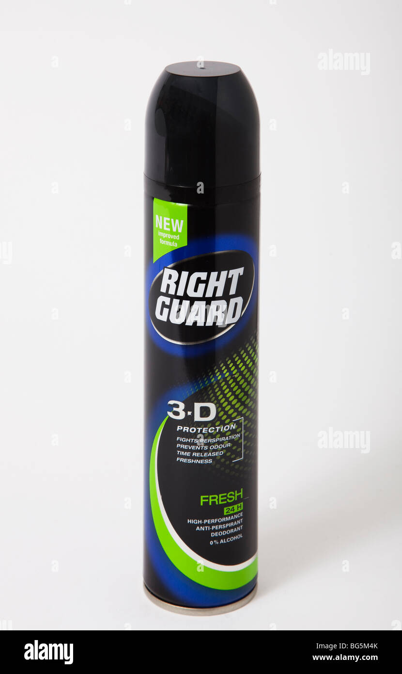 can 'right guard' 3d protection Stock Photo