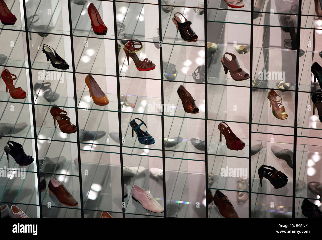 Shoes in a window display, Dubai, United Arab Emirates Stock Photo - Alamy