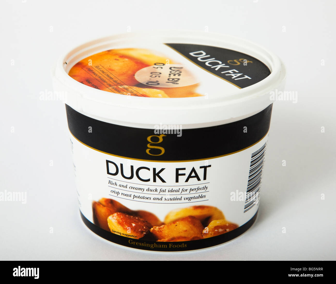 tub Duck fat "roast dinner Stock Photo Alamy