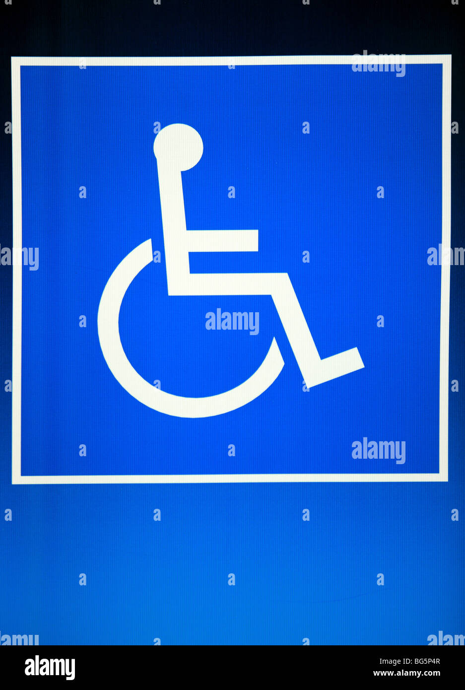 A sign with a wheelchair user Stock Photo