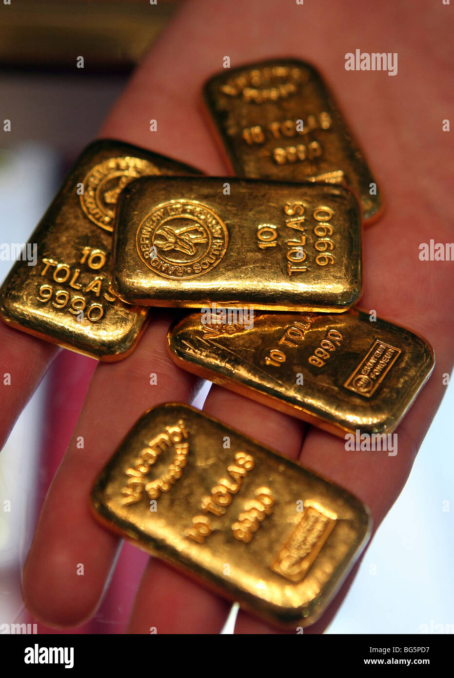 Gold bars, United Arab Emirates Stock Photo