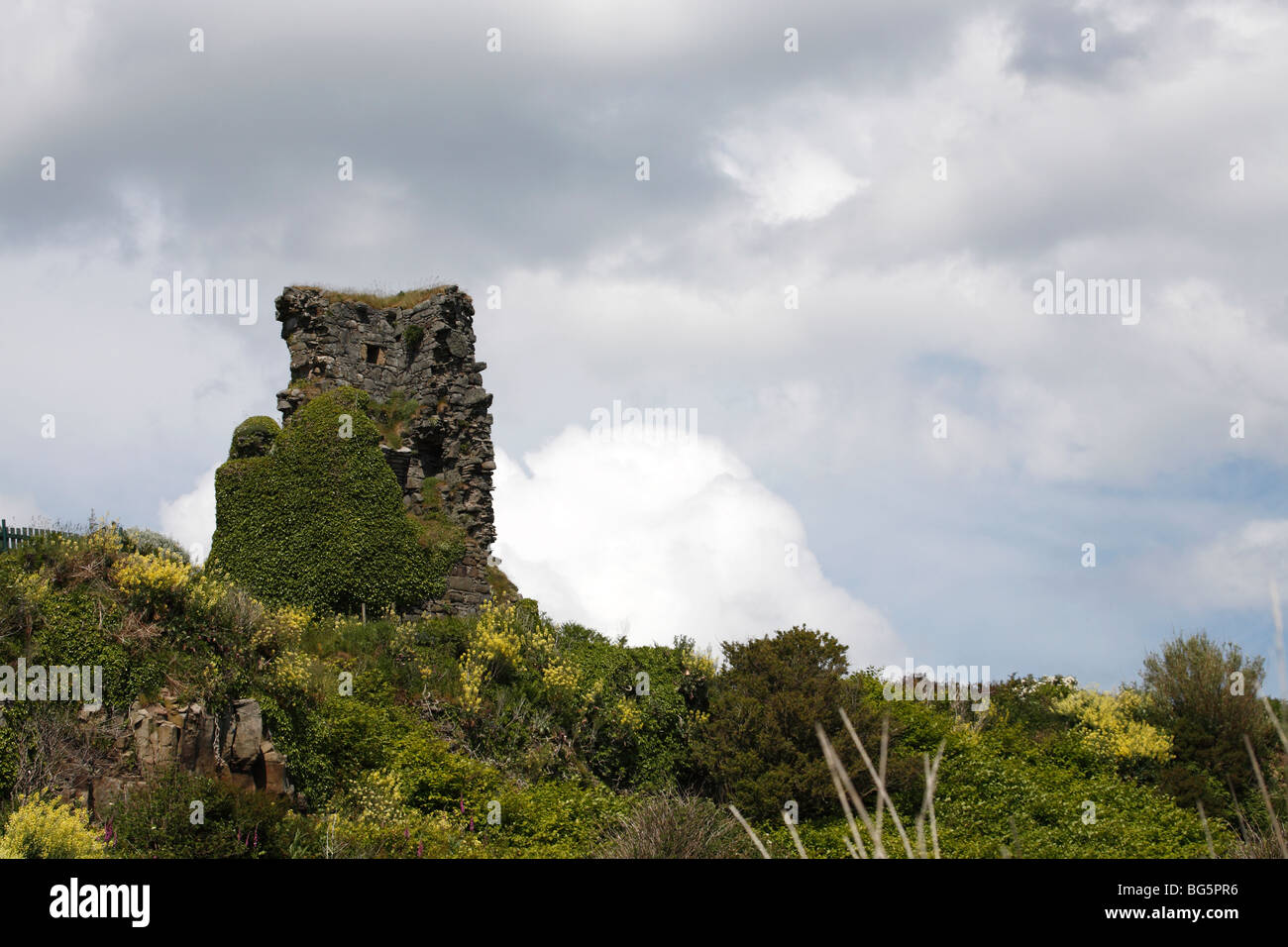 Ruined Castle at Kildonan, The Isle of Arran, Scotland, June 2009 Stock