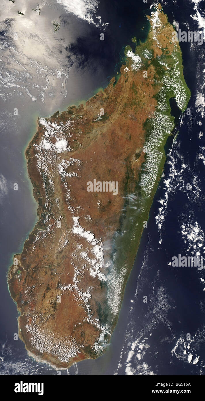 View of Madagascar from space Stock Photo