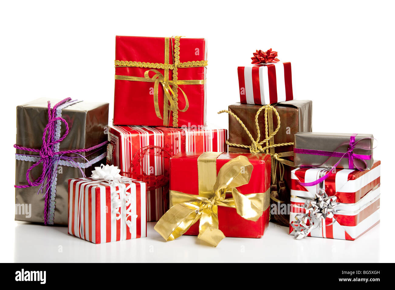 Chrismas Gift Isolated On White Gifts Isolated On A White Background Stock Photo