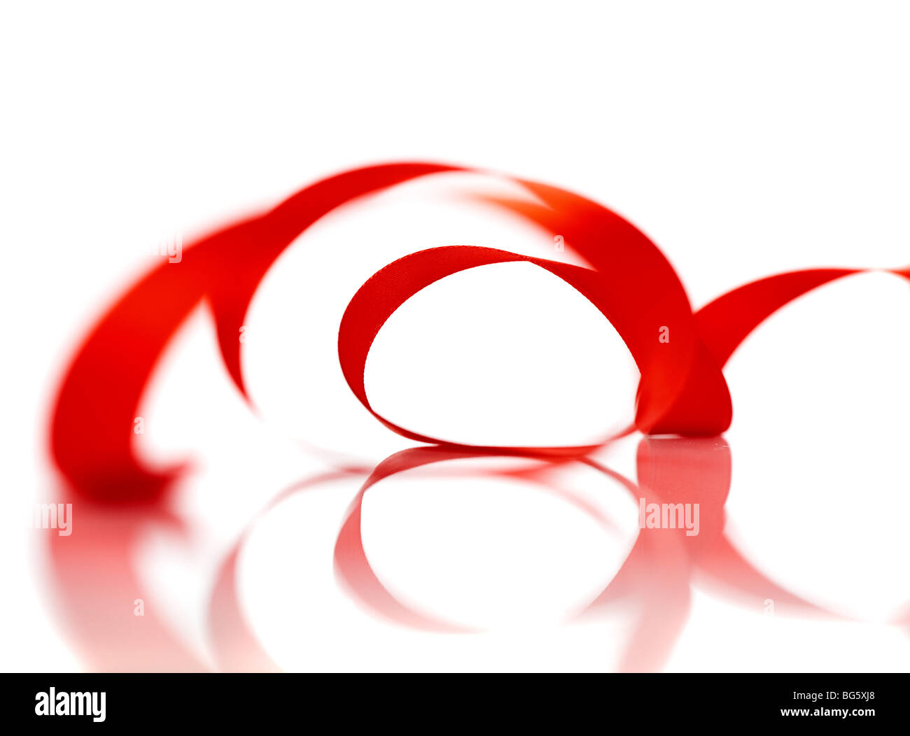 Red Christmas ribbon isolated on white background Stock Photo - Alamy