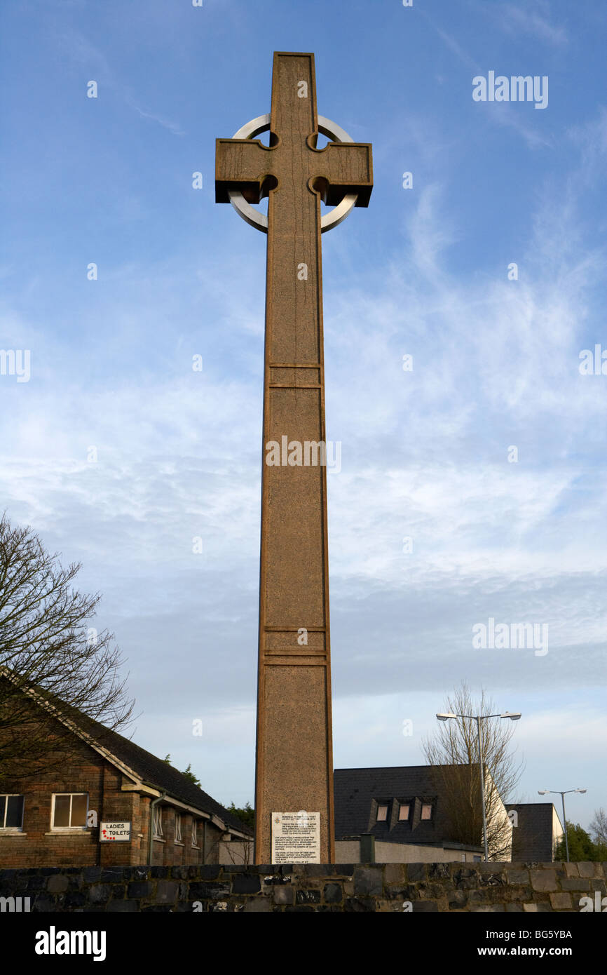 papal high cross built on the site of the altar of pope john paul II mass when visiting knock marian shrine county mayo republic Stock Photo