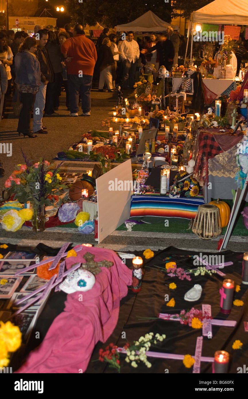 An alter display at a Dia de Los Muertos event in Santa Ana, California