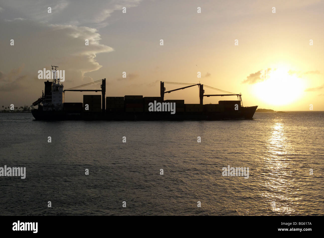 Freight Ship Sails from San Juan Harbor, Puerto Rico Stock Photo Alamy